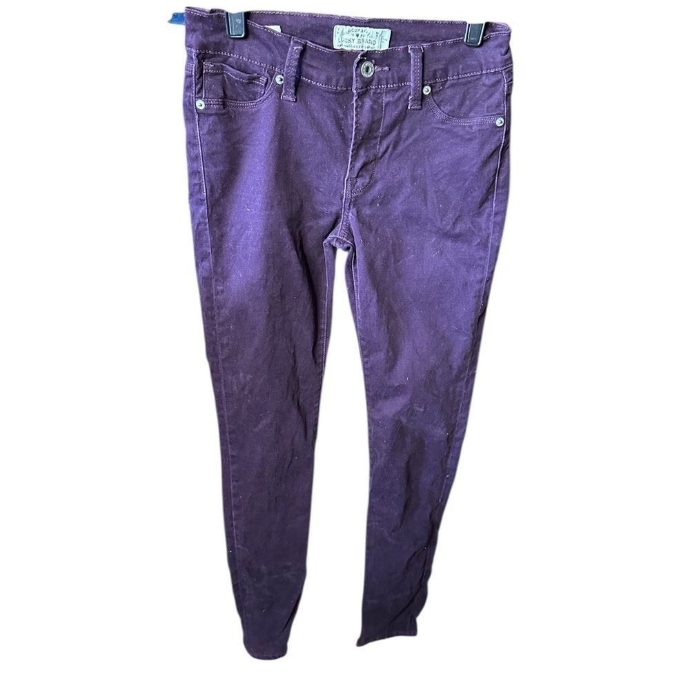 Lucky Brand Brooke Leggings Plum Velveteen Jean. 5 pocket